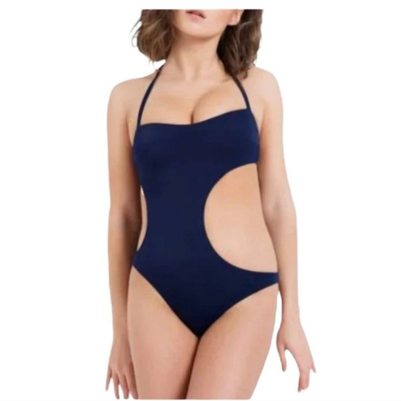 L'Agent by Agent Provocateur | Agata Cutout Swimsuit in Navy - Picture 2 of 6